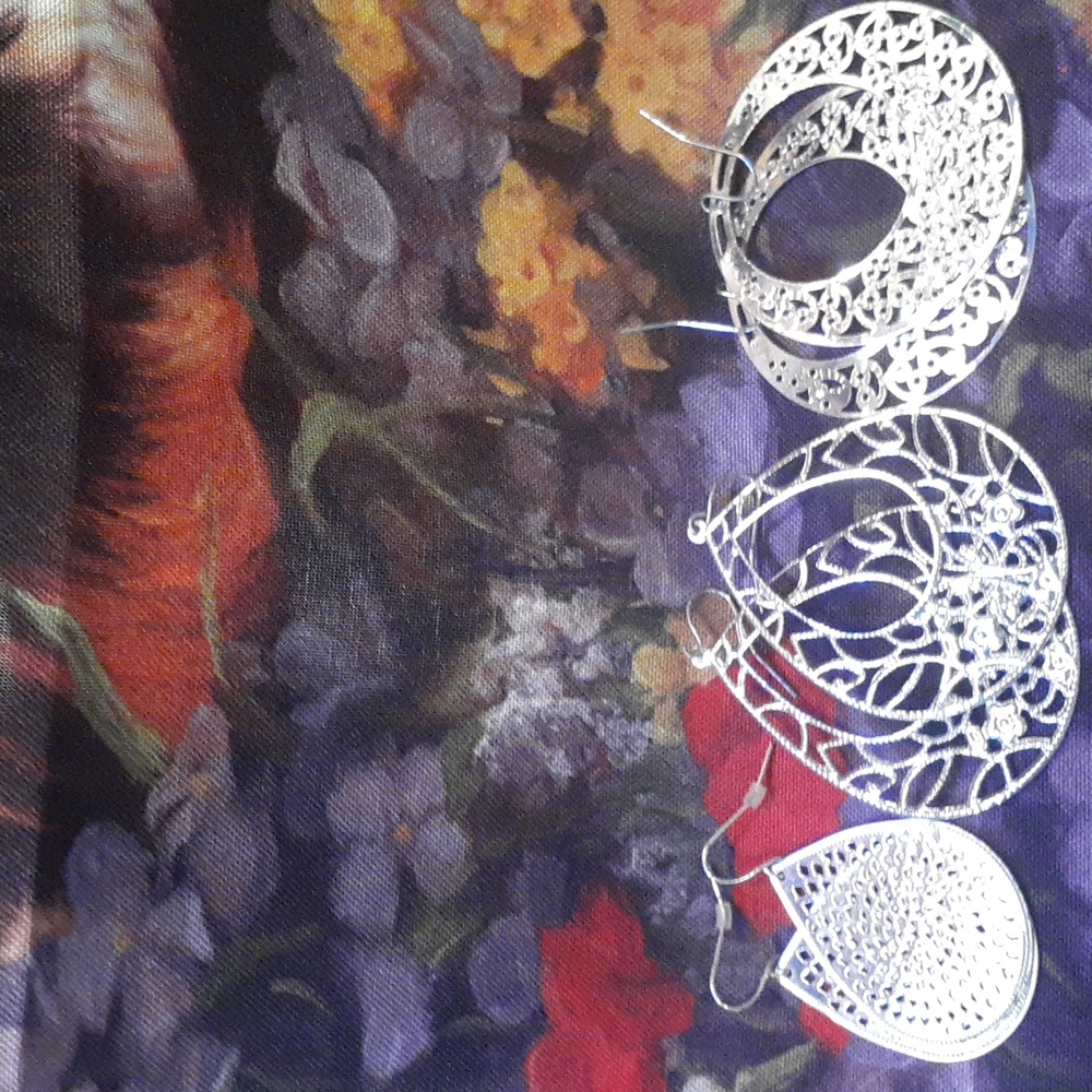 3 Sets Of Never Worn Silver Earrings